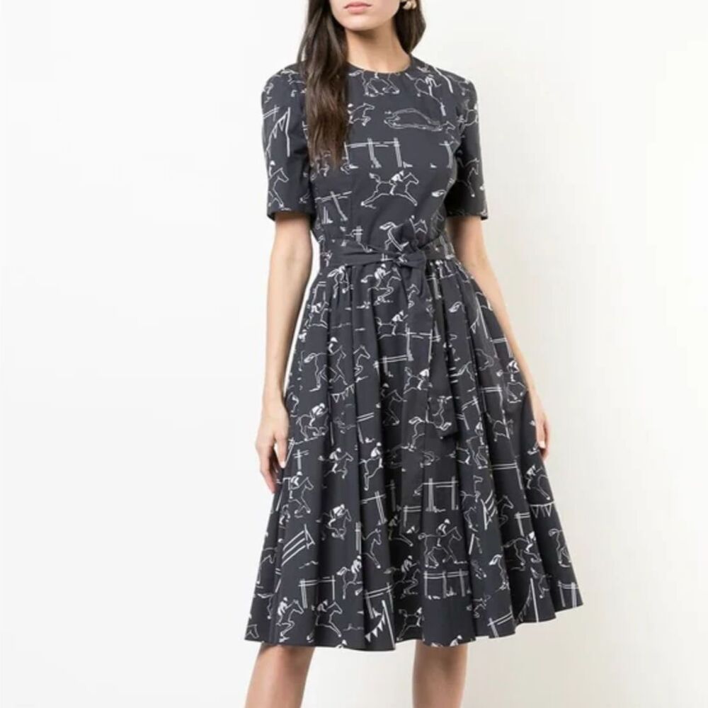 Carolina Herrera Equestrian print dress Sz 14